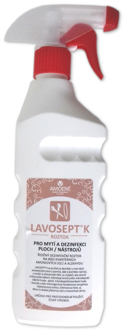 Amoene Lavosept K roztok dezinfekce na nástroje 500 ml rozprašovač bez aroma